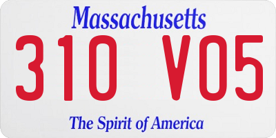 MA license plate 310VO5
