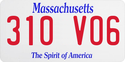 MA license plate 310VO6
