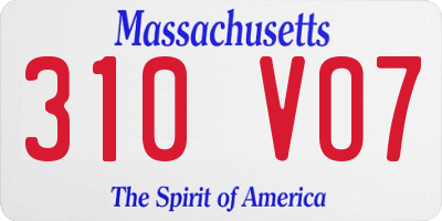 MA license plate 310VO7