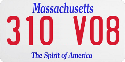 MA license plate 310VO8