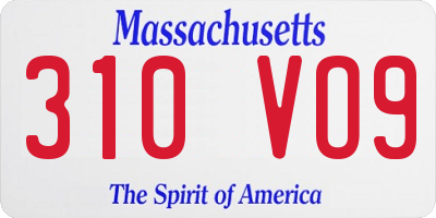 MA license plate 310VO9