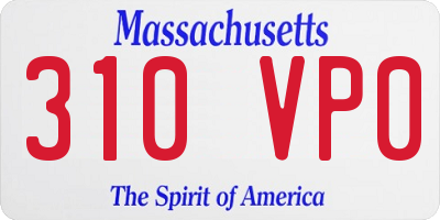 MA license plate 310VP0