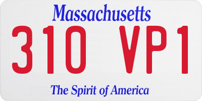 MA license plate 310VP1