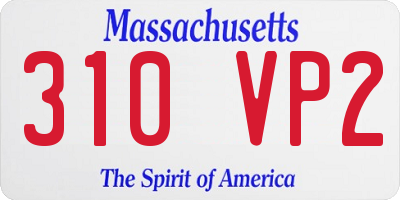 MA license plate 310VP2