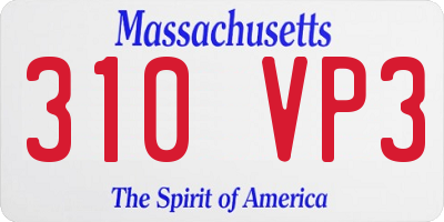 MA license plate 310VP3