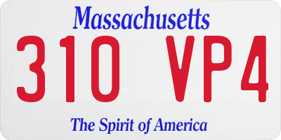 MA license plate 310VP4
