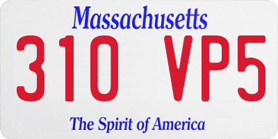 MA license plate 310VP5