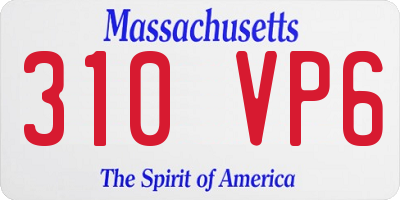 MA license plate 310VP6