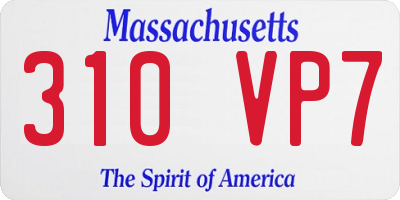 MA license plate 310VP7