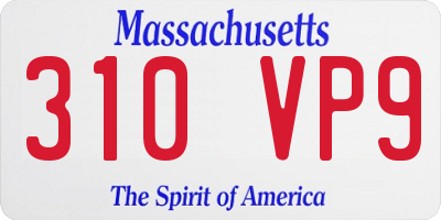 MA license plate 310VP9