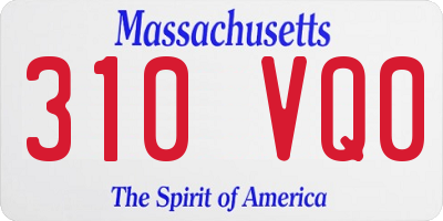 MA license plate 310VQ0