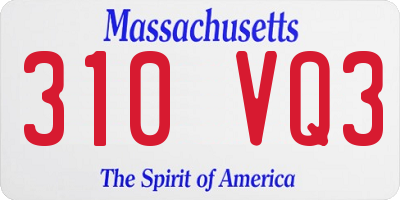 MA license plate 310VQ3