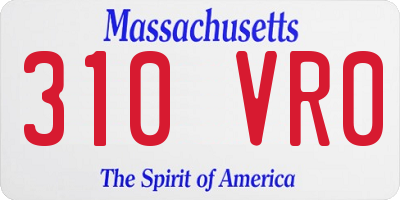 MA license plate 310VR0