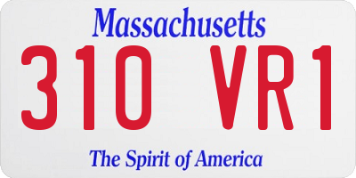 MA license plate 310VR1