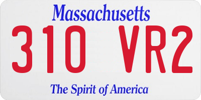 MA license plate 310VR2