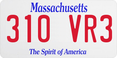 MA license plate 310VR3