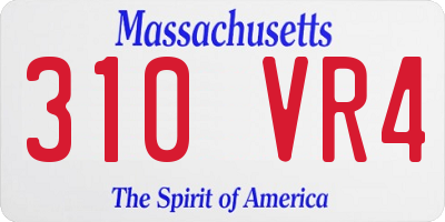 MA license plate 310VR4