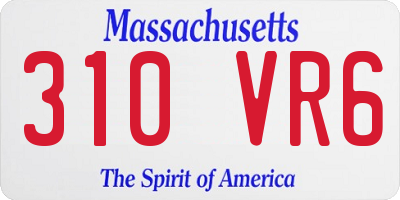 MA license plate 310VR6