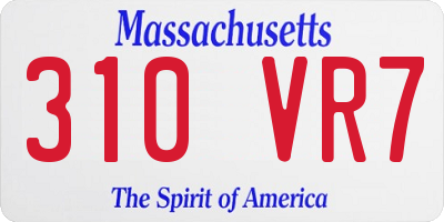 MA license plate 310VR7