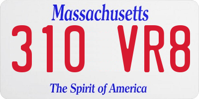 MA license plate 310VR8
