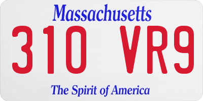 MA license plate 310VR9