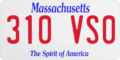 MA license plate 310VS0