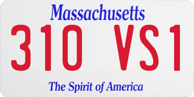 MA license plate 310VS1