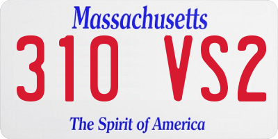 MA license plate 310VS2