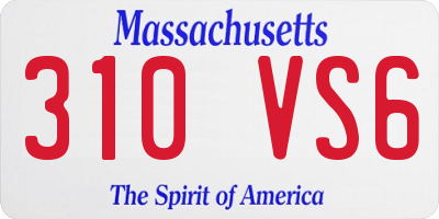 MA license plate 310VS6