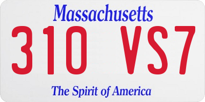 MA license plate 310VS7