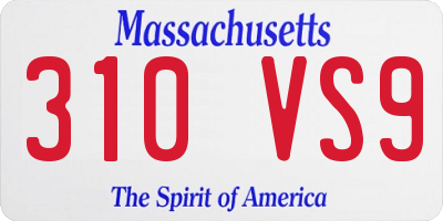 MA license plate 310VS9