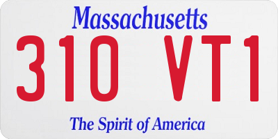 MA license plate 310VT1