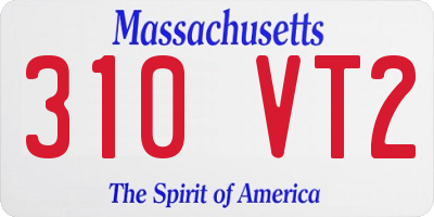 MA license plate 310VT2
