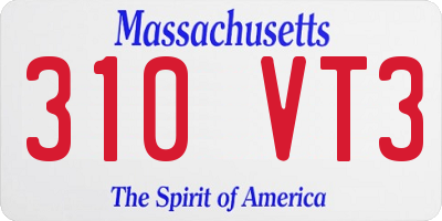 MA license plate 310VT3