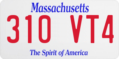 MA license plate 310VT4
