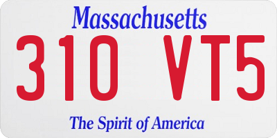 MA license plate 310VT5