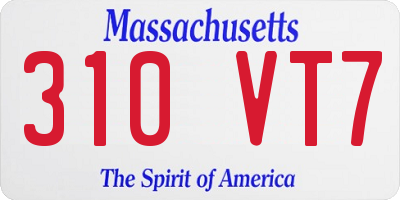 MA license plate 310VT7