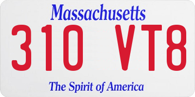 MA license plate 310VT8