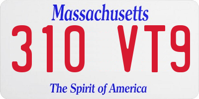 MA license plate 310VT9
