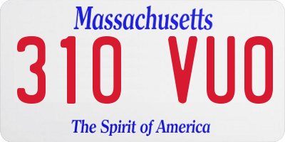 MA license plate 310VU0