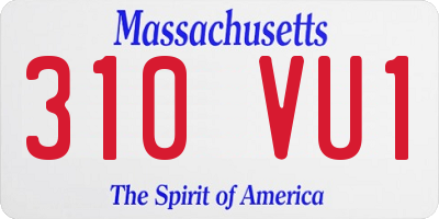 MA license plate 310VU1