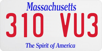 MA license plate 310VU3