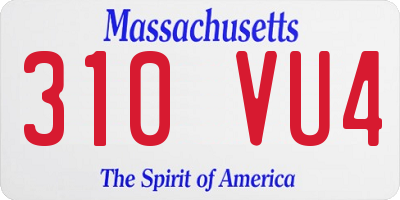 MA license plate 310VU4