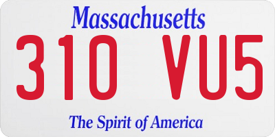 MA license plate 310VU5