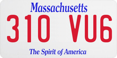 MA license plate 310VU6
