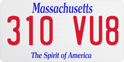 MA license plate 310VU8