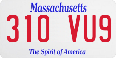 MA license plate 310VU9