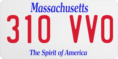 MA license plate 310VV0