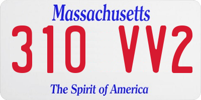 MA license plate 310VV2