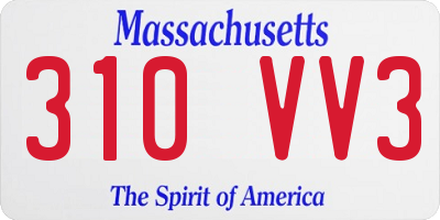 MA license plate 310VV3